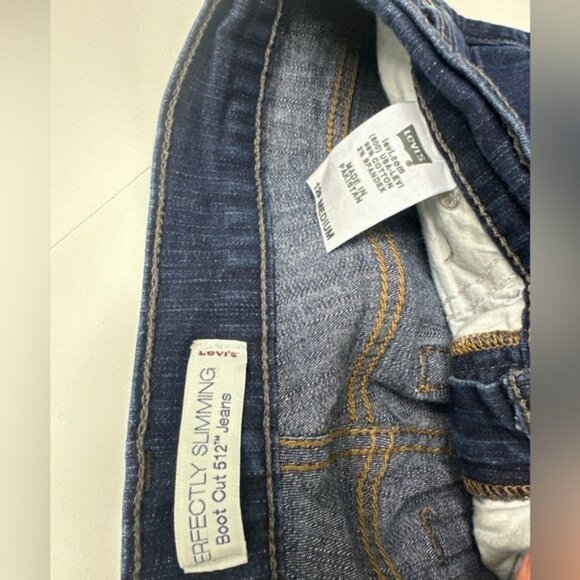 Levis Perfectly Slimming 512 Bootcut Denim Blue Jeans Stretch Sz 12 Petite Mediu - Picture 11 of 11